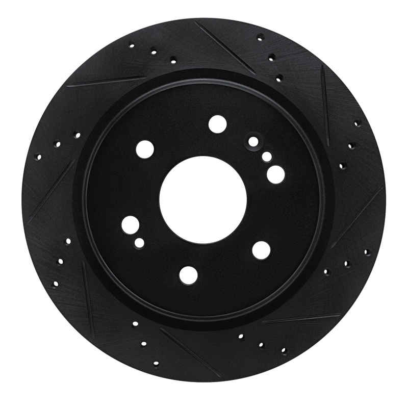 Cadillac Escalade ESV Brake Rotor (1) - Rear Right - R1 Concepts - Drilled & Slotted - Black - `19-`25